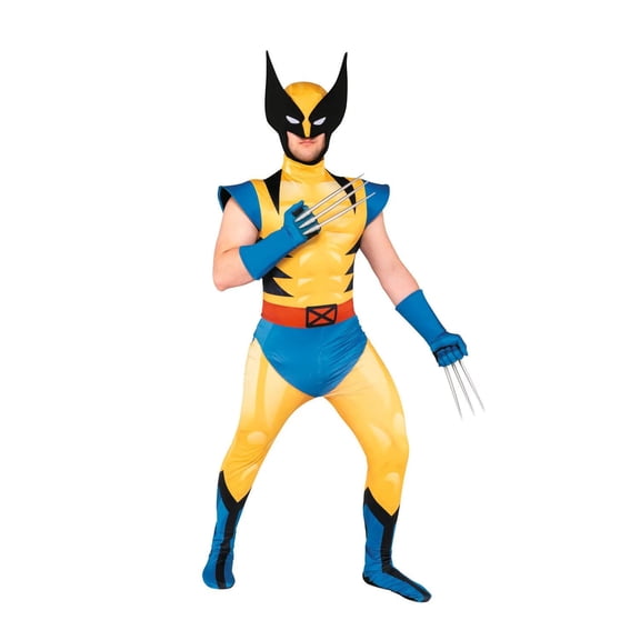Marvel Men's Wolverine Halloween Deluxe Costume Jumpsuit - Yellow X Small