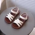 thumbnail image 2 of BOBOGOJP Little Girl's Closed Toe Summer Princess Flat Flower Sandals Toddler Sandals White for Size 12.5, 2 of 9