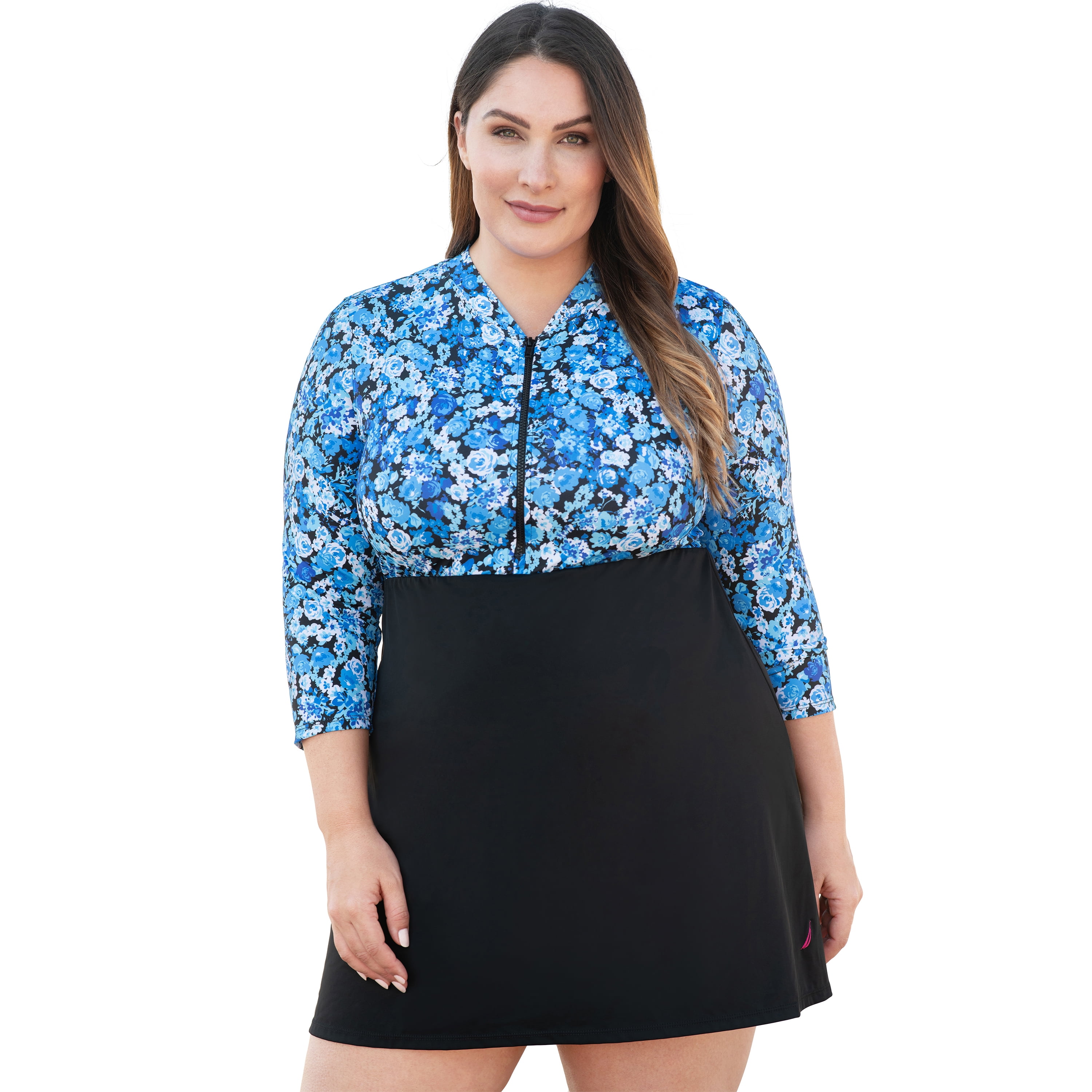 plus size swim dress with sleeves