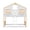 Natural+White, variant on URTR Twin Over Twin House Bunk Bed with Frame, Roof, Windows, Windows Box and Small Door, Twin Size Floor Bunk Bed with Ladder and Safety Guardrails, Pink White