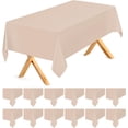 thumbnail image 1 of LoonWear Beige 12 Pack Plastic Tablecloths 54"x 108" Disposable Rectangle Table Cloth Plastic Table Cover for Party Disposable Tablecloths, 1 of 5