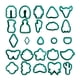 thumbnail image 3 of Kit de 25 cortadores de arcilla polimérica para pendientes de múltiples formas, accesorios para manualidades de cerámica. verde 25 piezas, 3 of 9
