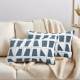 thumbnail image 2 of REGALWOVEN Geometric Pillow Covers Set of 2 Soft Plush Cushion Cases Modern Decorative Throw Pillows for Sofa Bedroom Blue 20" x 12", 2 of 6