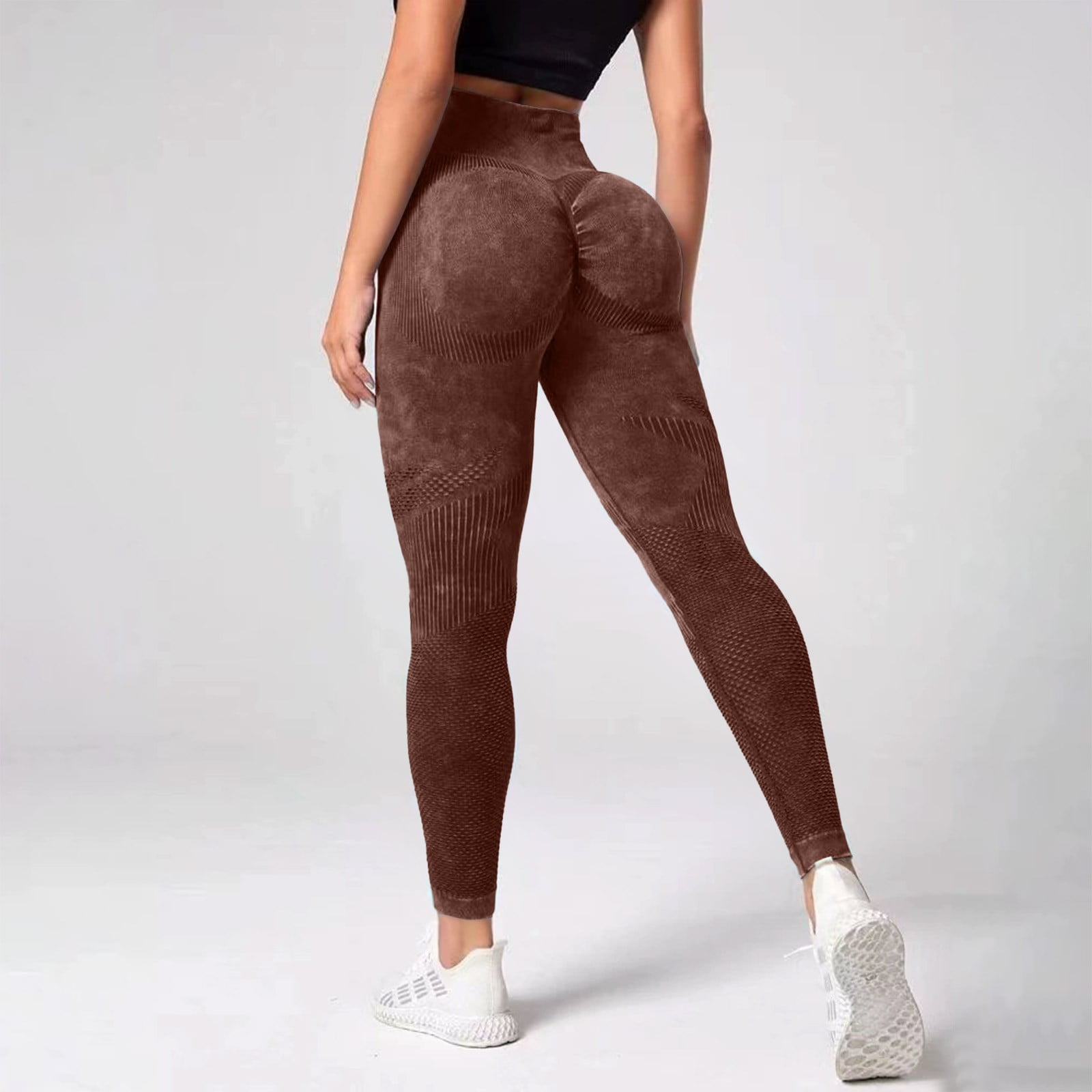Celsior Compression Leggings 3D Anti Cellulite Leggings for Women 3D Gym Leggings for Women Anti Cellulite Leggings Full Length Buttery Soft Yoga Pants Scrunch Butt Lifting Leggings Brown M