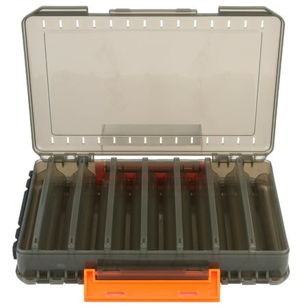 Sarapandan Plastic Double Layer Fishing Tackle Box Bait Lures Compartments Storage Case Fish Accessories