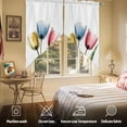 thumbnail image 5 of Red Yellow Blue Tulips Swag Valances for Windows 2 Pack Transparent Floral Botanical Flower Swag Kitchen Curtains 45 Inches Long Rod Pocket Short Window Treatment for Kitchen Bathroom 36"x45", 5 of 8