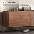 thumbnail image 3 of Mid-Century Modern TV Stand with 4 Doors Storage Cabinets, Fits TVs Up to 100 Inches, Living Room Entertainment Center 94.48"D x15.75"W x 21.65"H, 3 of 5