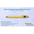 thumbnail image 2 of 10 Accent Click Action Pens Pack - Plastic, Curvy, Vibrant, Black Ink - Yellow, 2 of 5