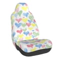 thumbnail image 1 of Wukai Hand Drawn Colored Hearts Full Set Car Seat Covers with Soft Padding Universal Auto Front Seats Protector and Cushion Mat, 1 of 5