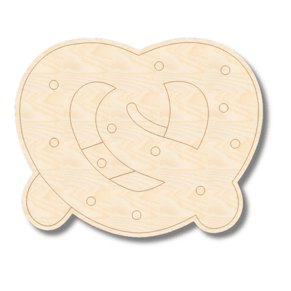 Unfinished Wood Etched Pretzel Shape 10" / 1/4"