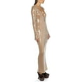 thumbnail image 3 of MesaSe Robe à Paillettes pour Femmes Découpes Col en V Robe de Bal Manches Longues Robe Scintillante Robe Midi de Soirée à Paillettes avec Fente, 3 of 7