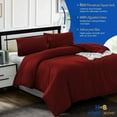 thumbnail image 3 of HNB Store 3pc Duvet Cover Set | 1000 TC Egyptian Cotton | Alaskan King Size Duvet Cover with 2 Pillowcases | Burgundy Solid, 3 of 8