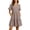 #02 Brown, variant on Busydd Womens Dresses Solid Color Summer Spring Dresses Round Neck Short Sleeve Casual Dress Trendy Flowy Pleated Sundress