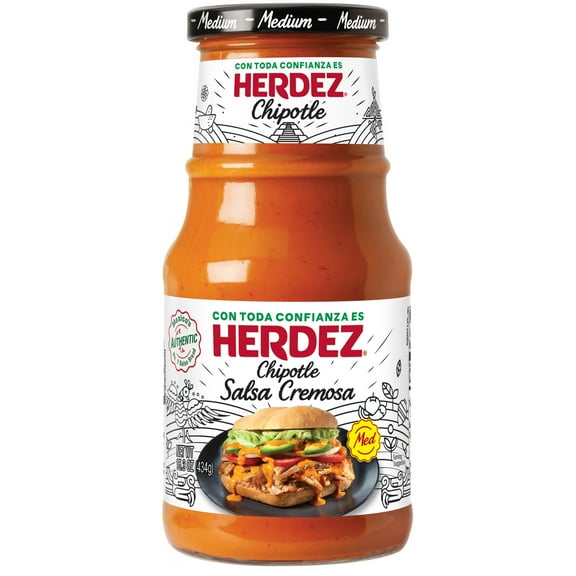 Pack Of 2 Herdez Medium Chipotle Salsa Cremosa - 15.3 oz (Packaging May Vary)
