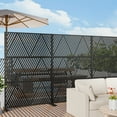 thumbnail image 5 of MAYEERTY 72×47" Outdoor Black Metal Privacy Panel Screen for Backyard & Garden, Triangular V-Shaped Pattern, 5 of 7