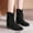 Black, variant on AnuYalue Boots on Clearance 2025 Women's Western Tassel Cowboys Ankle Boots, Retro Faux Suede Booties Pointy Toe Chunky Block Heel Cowgirls Ankle Booties