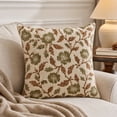 thumbnail image 4 of 2Pcs Vintage Pillow Covers, Green Brown Floral Print Throw Pillows, Antique Flower Pillowcases, Outdoor Accent Decorative Cushion Covers - 18''X18'', 4 of 7