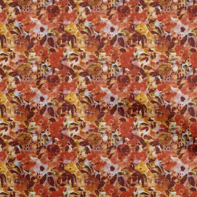 oneOone Rayon Orange Fabric Abstract Floral Craft Projects Decor Fabric Printed By The Yard 56 Inch Wide-2ra