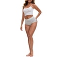 thumbnail image 2 of INSPIRE CHIC Mother's Day Women's High Waisted Lace Trim Briefs Cotton Full Coverage Underwear Panties L Green, 2 of 4