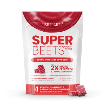HumanN Superbeets Pomegranate Berry Flavor Heart Chews 60 ea
