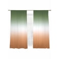 thumbnail image 7 of Sage Green Orange Ombre Sheer Curtains 72 Inch Length 2 Panels Set, Abstract Modern Gradient Voile Window Treatment Rod Pocket Curtains Sheers Drapes for Bedroom/Living Room/Kitchen 52"x72"x2, 7 of 7