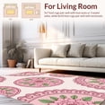 thumbnail image 2 of Flatwoven High Traffic Area Rug, Vintage Botanical Rose Medallion Floor Accent, Non Slip, Stain Resistant, Washable Area Rugs for Living Room, Bedroom(Pink, 6X9), 2 of 8