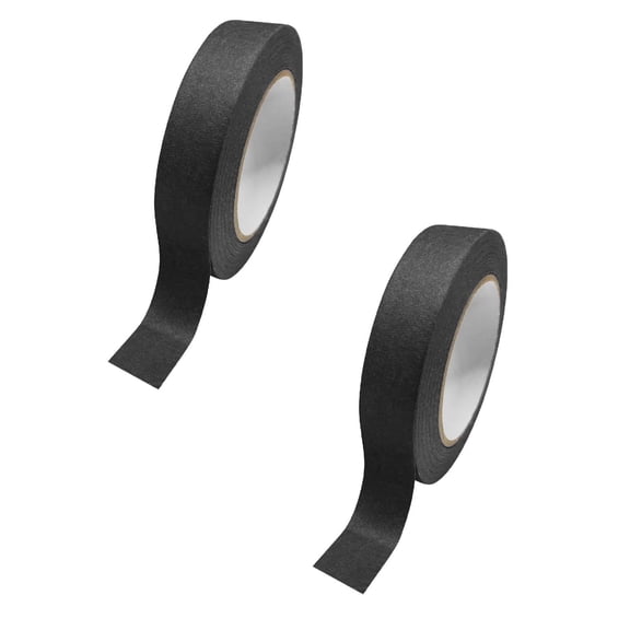 Guczhu Painter Tape(2pcs), Blue Duct Tape for Painting, Thin Painters Tape for Delicate Surfaces and Clean Edges, Colored masking tape, black, 8mm