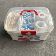 OPTITEKNIK Pack Clear Plastic Family First Aid Box, Emergency Medical Storage Box Kit