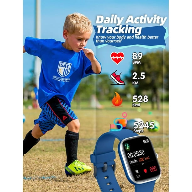 Grm Kids Smart Watch For Boys Girls ip68 Waterproof Kids Fitness Activity Tracker Watch blue Blue