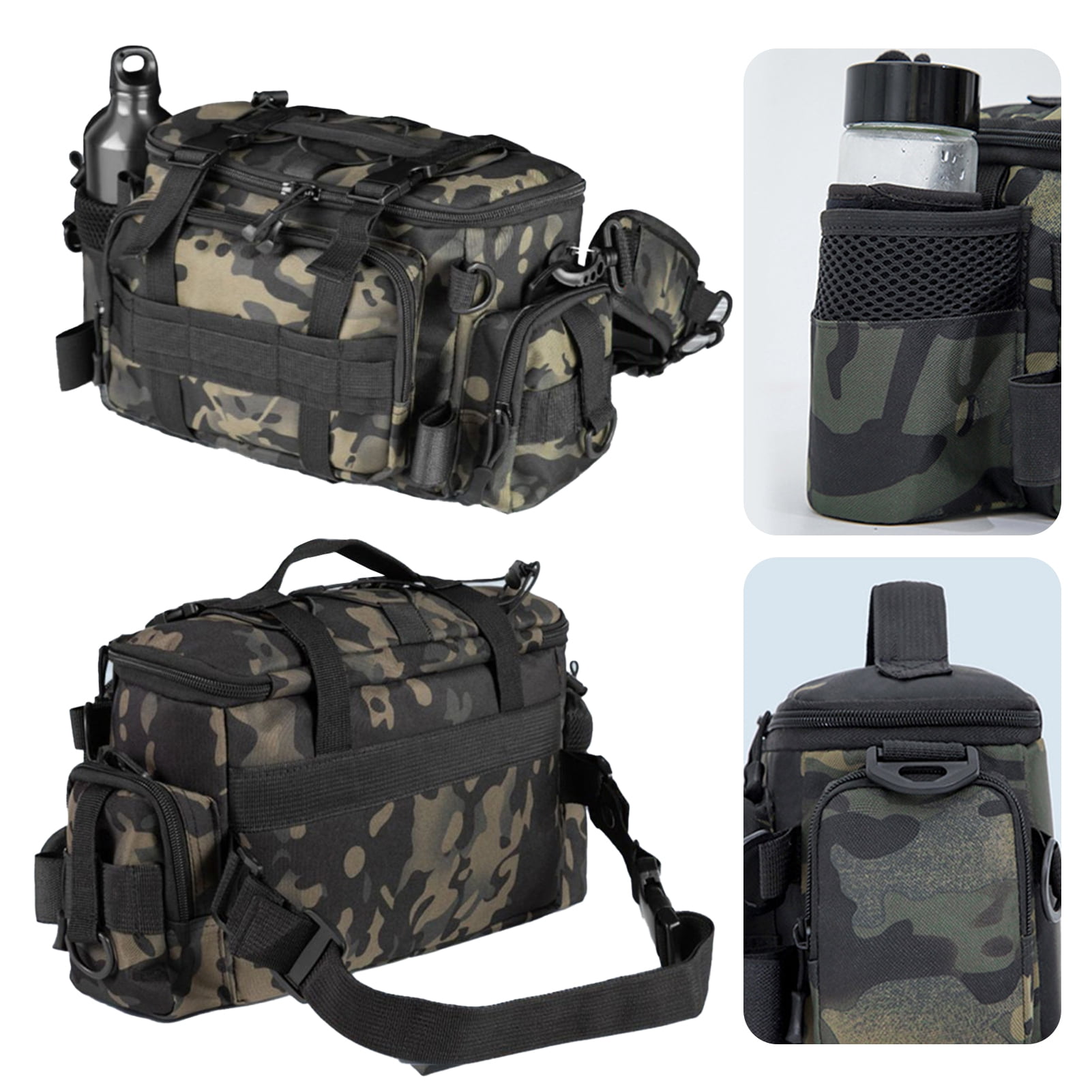 Eoperou Large Capacity Fishing Gear Bag: Waterproof Oxford Cloth Multi-Pocket Portable Fishing Accessories Organizer