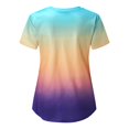 thumbnail image 3 of Ozmmyan Womens Tops Scrubs for Women Short Sleeve V-neck Scrubs Tops Working Uniform Printed with Two Pockets Blouse Nursing Uniform Saving Clearance, 3 of 5