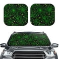 thumbnail image 2 of Disketp 2 Piece Green Bright Web With Spiders Pattern Windshield Sunshades,Folding Windshield Sun Shade For Car Suv Trucks Sedan,Blocks Uv Rays Sun Visor Protector-Small, 2 of 7