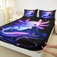 thumbnail image 3 of Castle Fairy Boys Girls Kawaii Axolotl Twin Sheet Sets 3pcs,Cartoon Animal Salamander Twin Fitted Sheet Microfiber,Abstract Gradient Ombre Breathable Flat Sheet,Microfiber Bedroom Decor, 3 of 7