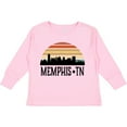 thumbnail image 3 of Inktastic Memphis Tennessee Skyline Retro Sunset Boys or Girls Long Sleeve Toddler T-Shirt, 3 of 5