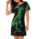 thumbnail image 2 of Fotbe Space Dino Cartoon Black Bata de Dormir para Mujer con Estampado, Camisón de Algodón de Manga Corta, Ropa de Dormir Casual, 2 of 6