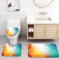 thumbnail image 1 of ABPHQTO Fuego de hielo naranja polígono azul Juego de alfombras de baño de 3 piezas Alfombra de baño Alfombra de contorno y tapa de inodoro ABPHQTO Cont-CHAPPLE-38571, 1 of 2