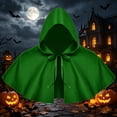 thumbnail image 5 of BFHHYA Little Red Riding Hood Cape Womens Short Hooded Cloak with Front Bow Tie Solid Color Flowy Shawl Cloak for Halloween Party Photo Shooting, 5 of 7