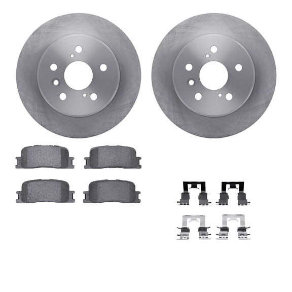 Dynamic Friction Company Rear Brake Rotors with 5000 Advanced Brake Pads includes Hardware 6512-76322