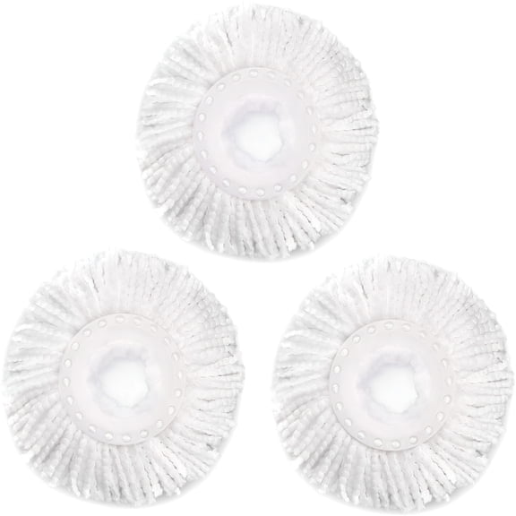 ACDANC 3 Pack Spin Mop Replacement Head for 360 Spin Mop Systems,Microfiber Spin Mop Refills (3Pc-White)