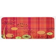 thumbnail image 1 of Floral Kitchen Mat, Generic Umbellifer Flowers Blooms and Traditional Tartan Pattern Illustration, Plush Decorative Kitchen Mat with Non Slip Backing, 47" X 19", Yellow Dark Coral, by Ambesonne, 1 of 1