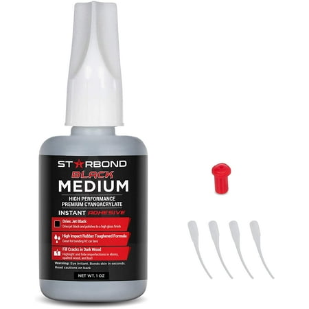 Premium Grade Starbond KE-150 Medium Black CA Glue (1 Ounce)