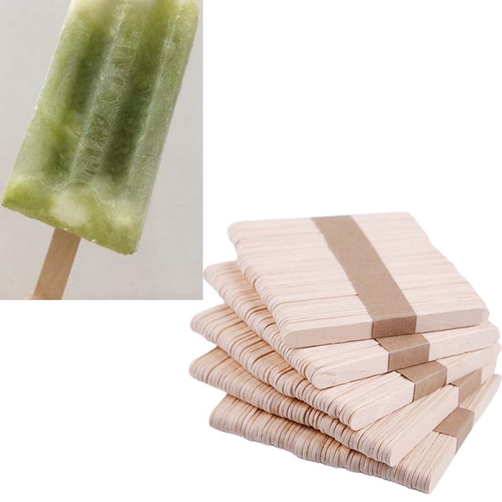 beicemania® 200pcs wooden disposable popsicle sticks food grade for po –  Beicemania