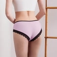thumbnail image 4 of Xucatan Women's Low Rise Floral Embroidered Bow Bikini Panties, Scalloped Underwear, Soft Stretchy Breathable Feminine Briefs, Romantic Style Hipster Panties for Women, Daily Wear Panties Gift, 4 of 6