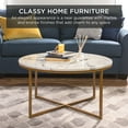 thumbnail image 2 of Best Choice Products 36in Faux Marble Modern Round Living Room Accent Coffee Table w/ Metal Frame - White/Bronze Gold, 2 of 7