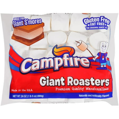 (4 Pack) Campfire Giant Roasters Premium Quality Marshmallows, 24 oz