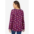 thumbnail image 2 of Woman Within Plus Size Perfect Printed Long-Sleeve V-Neck Tee, 2 of 5
