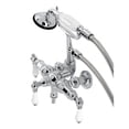 thumbnail image 1 of Kingston Brass CA24T1 3.37 in. Vintage Tub Wall Mount Clawfoot Tub Faucet with Hand Shower, Polished Chrome, 1 of 1