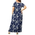 thumbnail image 3 of WUJINXIA Women's Summer Plus Size 2X to 6X Maxi Loose Dress with Pockets, 3 of 7