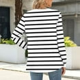 thumbnail image 4 of Ounisa Women Fall V Neck Sweater Color Block Long Sleeve Shirt Casual Loose Striped Pullover Sweaters, 4 of 6