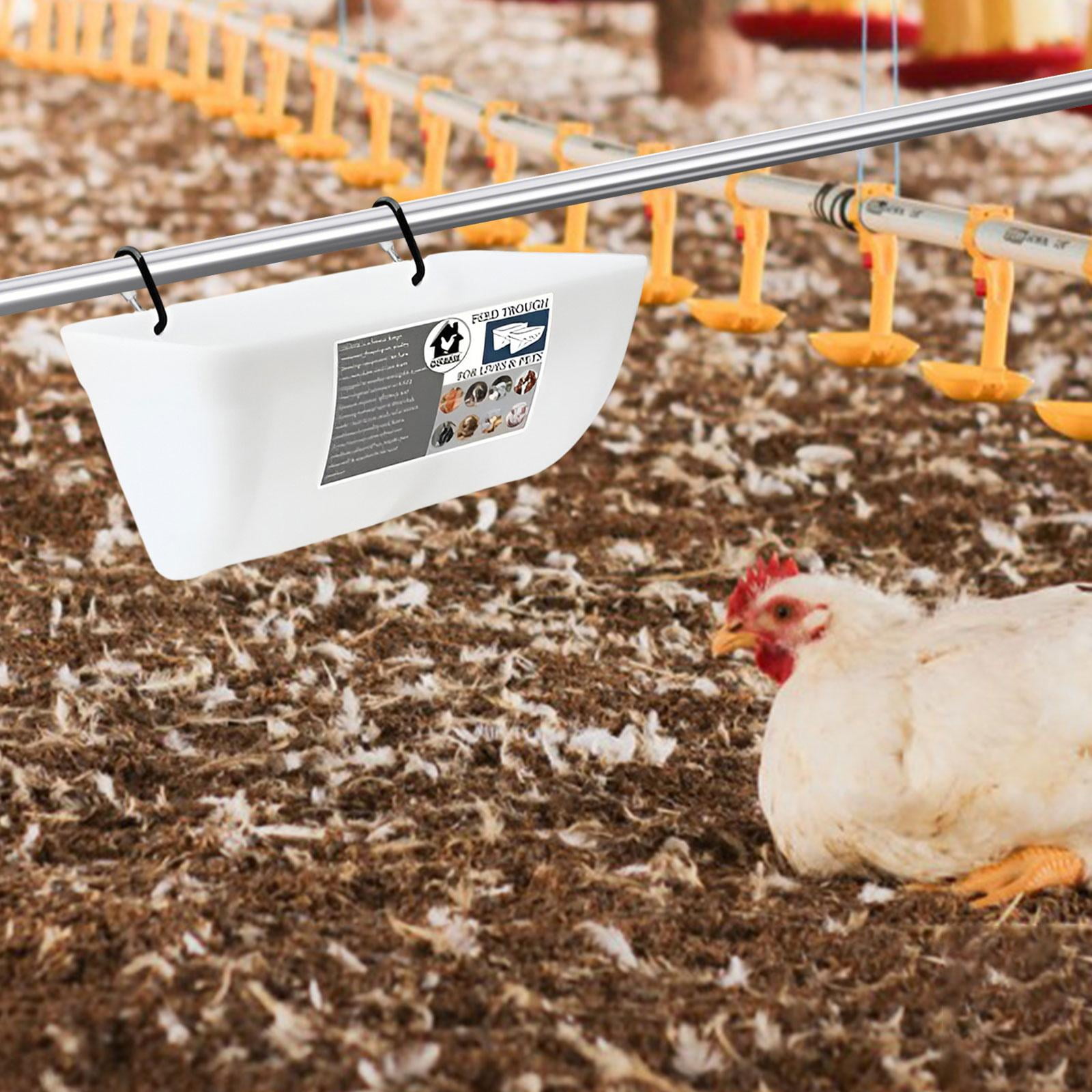 perfeclan Waterer, Bucket, Feeding Trough, Feeding Bowl, Automatic Feeder, Hanging Fence, Feeding Trough for Cats, Piglets, Hamsters, Small Animals Outdoor White